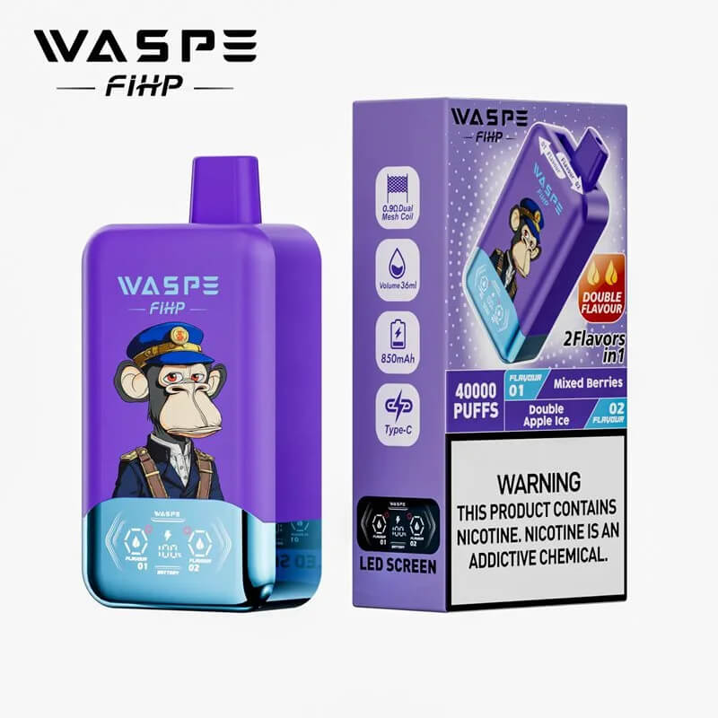 WASPE Fihp 40000 Puffs Disposable Vape - 36ml E-Liquid, 850mAh Battery 16 Flavors
