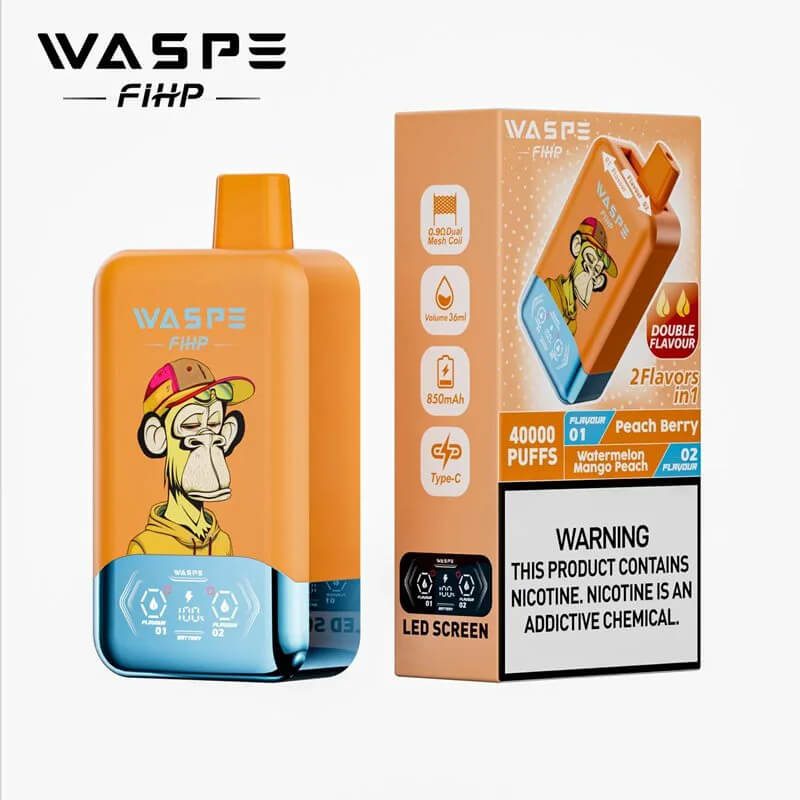 WASPE Fihp 40000 Puffs Disposable Vape - 36ml E-Liquid, 850mAh Battery 16 Flavors