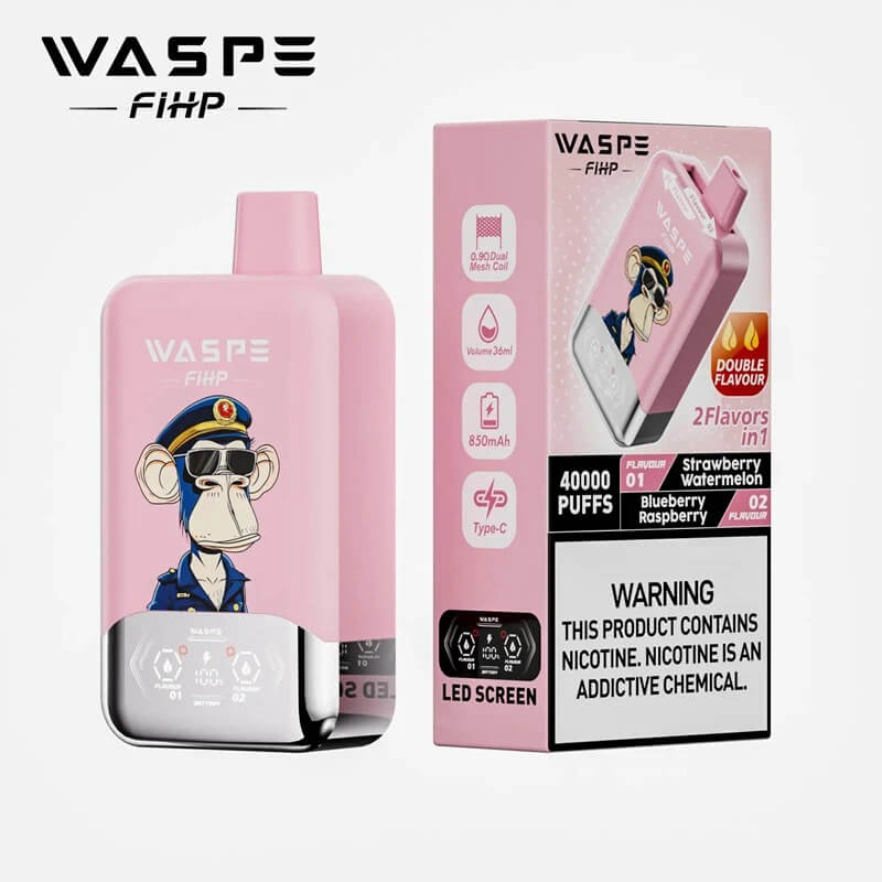 WASPE Fihp 40000 Puffs Disposable Vape - 36ml E-Liquid, 850mAh Battery 16 Flavors