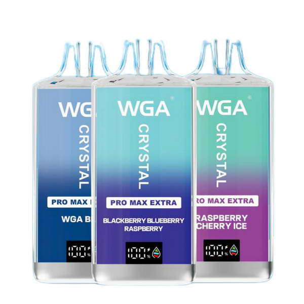 WGA Crystal Pro Max Extra 15000 Vape Rechargeable-650mAh Battery, Multiple Nicotine 13 Flavors