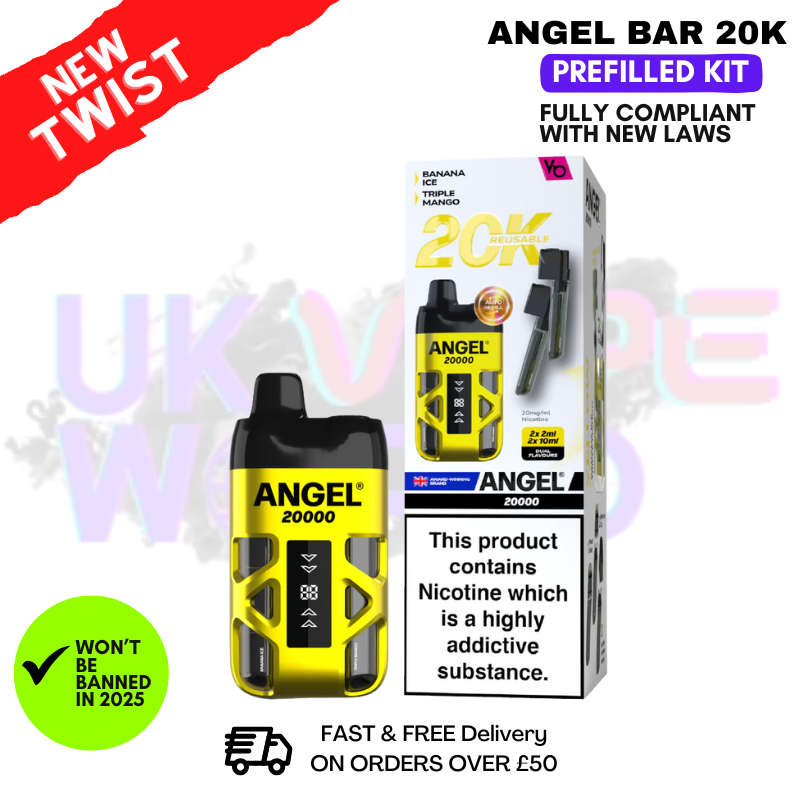 Yellow Edition Angel Bar 20K Puff Twist Prefilled Pod Kit - £11.99