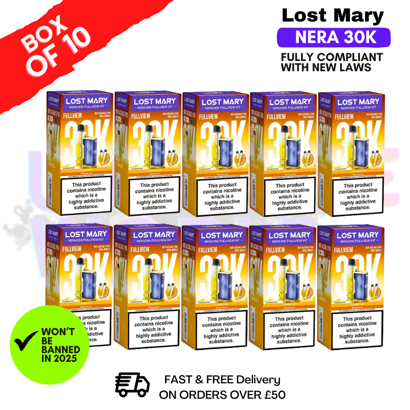 Yellow Edition Lost Mary NERA 30K Puff Box Of 10