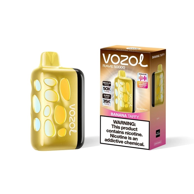 VOZOL Rave 50000 – Beat-Sensing Disposable Vape |5%Nicotine Strength 1000mAh Battery 15 Flavors