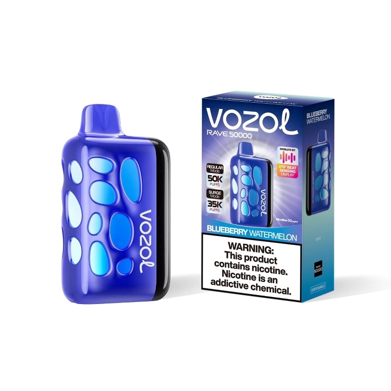 VOZOL Rave 50000 – Beat-Sensing Disposable Vape |5%Nicotine Strength 1000mAh Battery 15 Flavors
