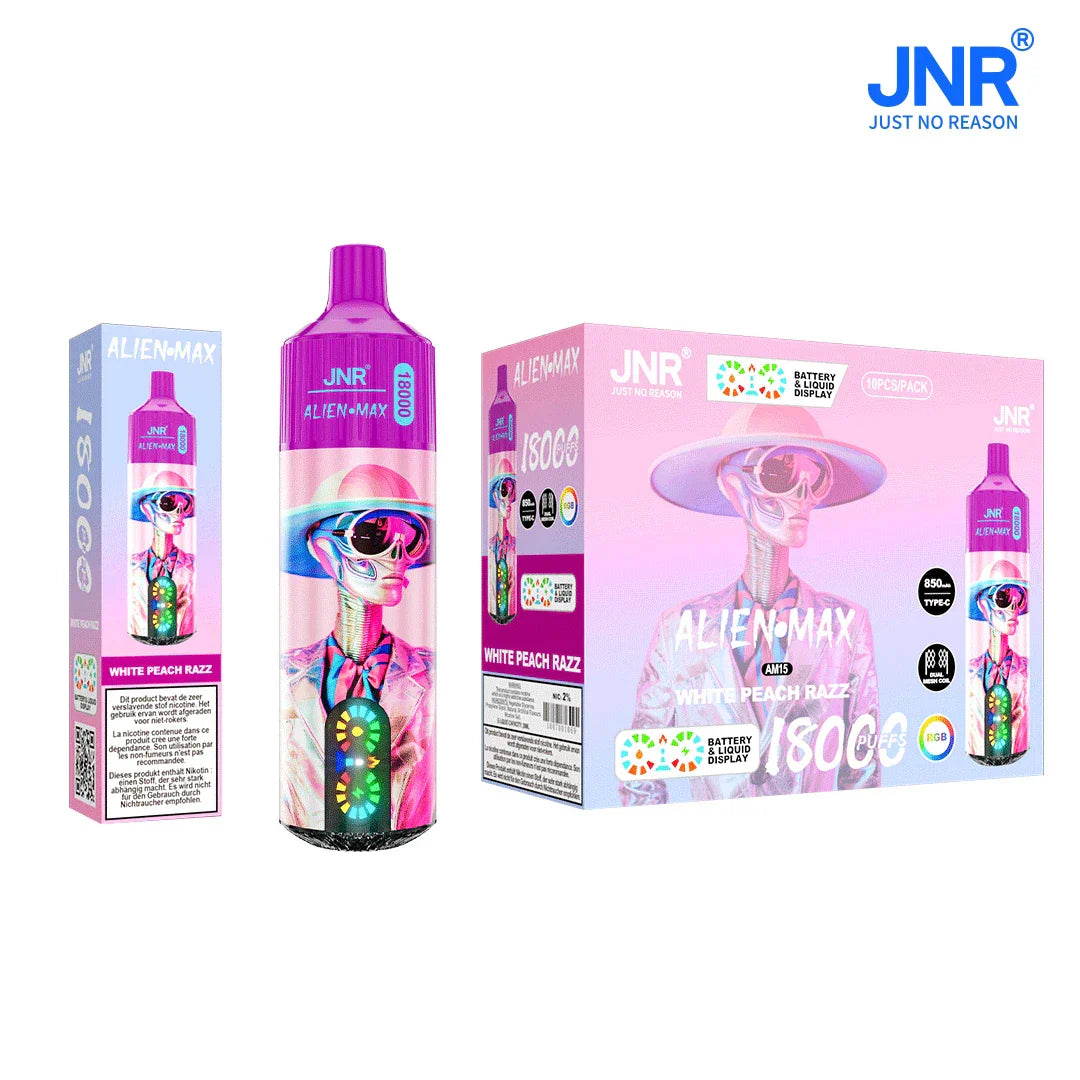 JNR Alien Max 18000 Puffs Disposable Vape-850mAh Battery, 28ml E-liquid, Multiple Nicotine 20 Flavors