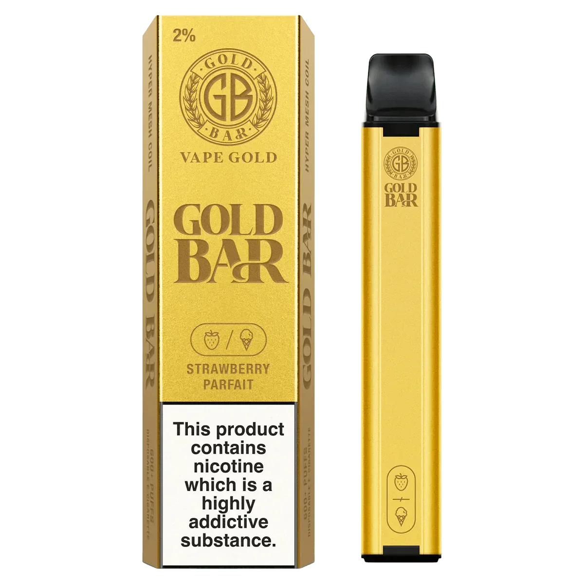 Gold Bar 600 puffs Disposable Vape 30 flavours