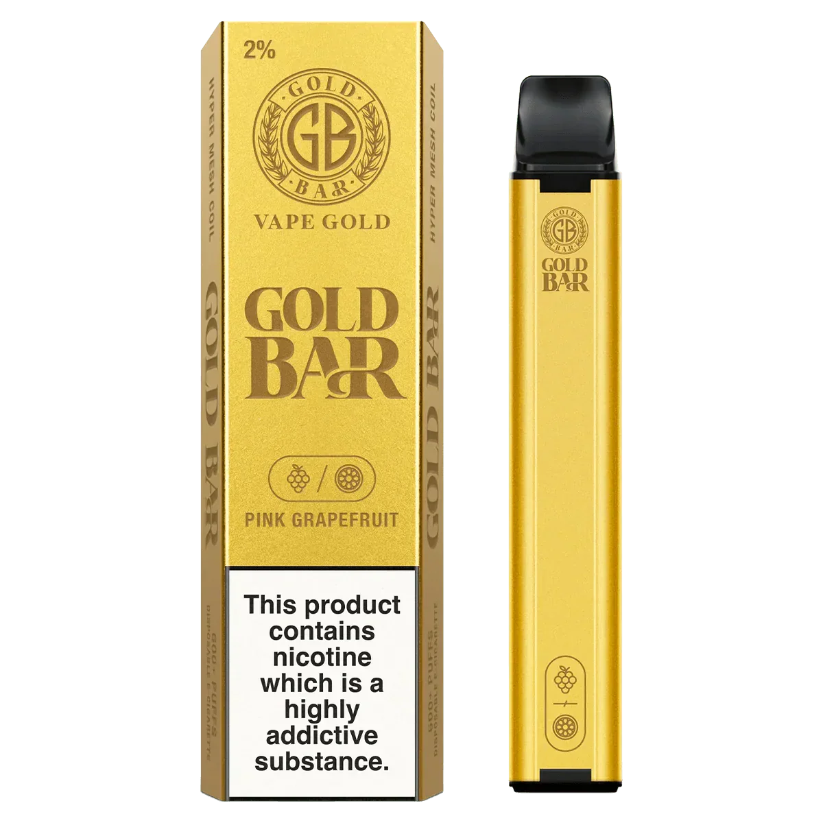 Gold Bar 600 puffs Disposable Vape 30 flavours