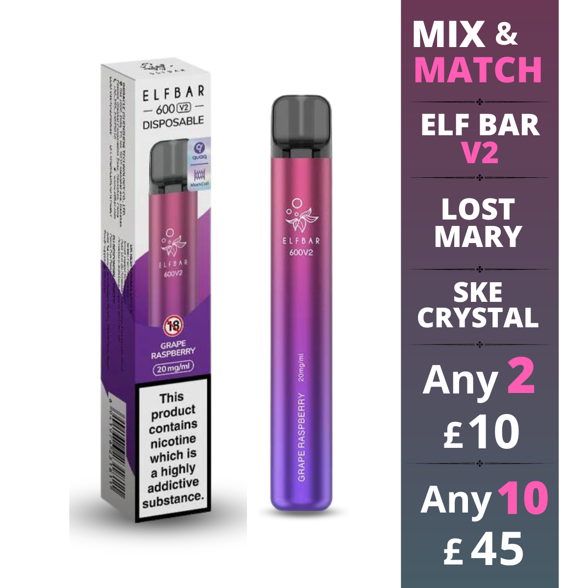 Grape Raspberry - Elf Bar 600 V2