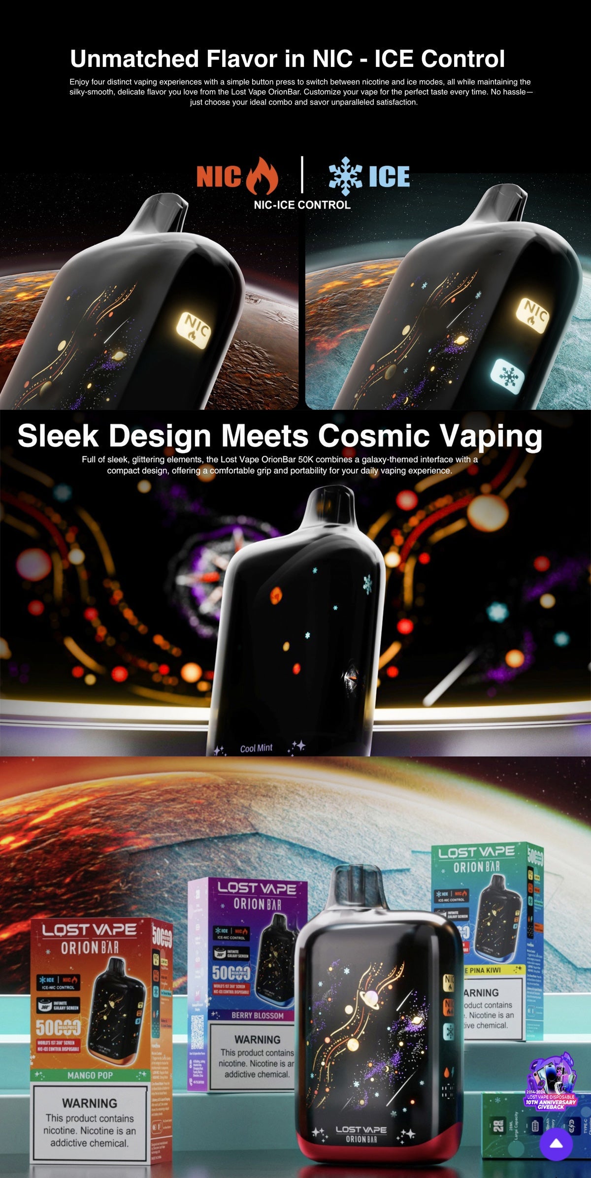 Lost Vape Orion Bar 50K Disposable Vape 28ml 920mAh 10 Flavors