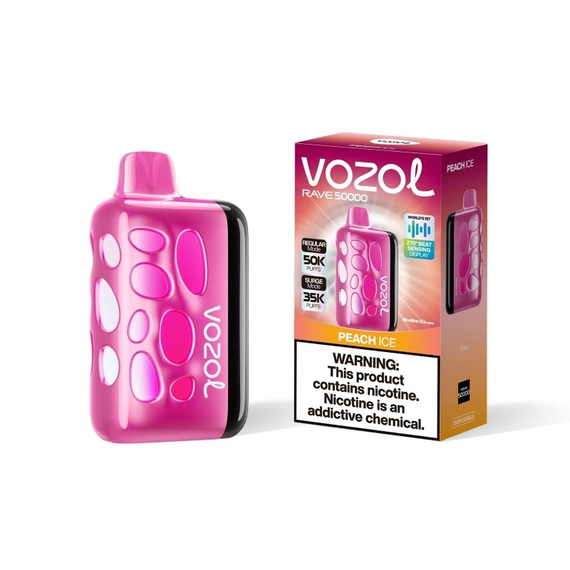 VOZOL Rave 50000 – Beat-Sensing Disposable Vape |5%Nicotine Strength 1000mAh Battery 15 Flavors