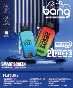 Bang 20000 Puffs LED Display Disposable Vape Bang King Double Crystal 20000 Puffs Vape 20K Disposable Vape Pen E Cigarette Prefilled 25ml 650mAh