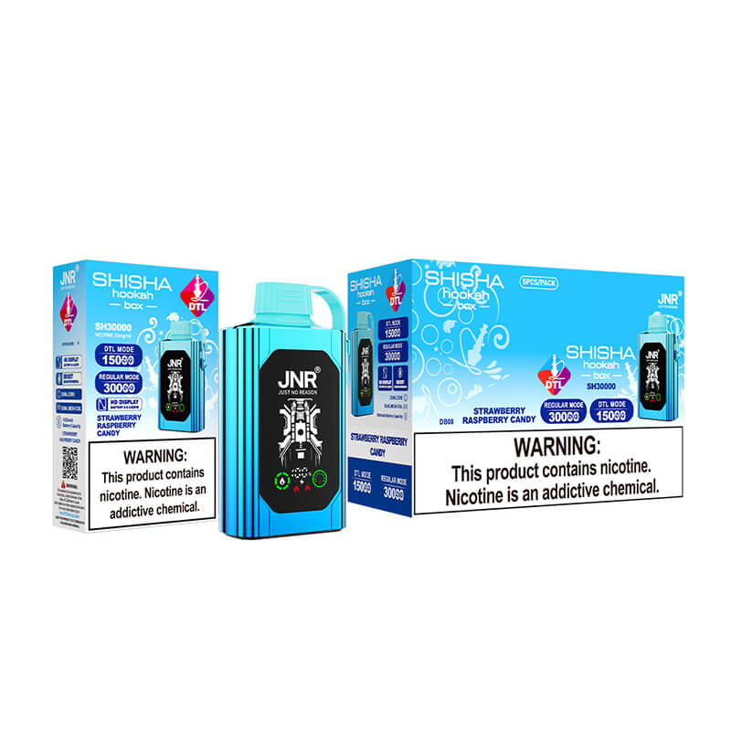 JNR Shisha Hookah Box 30000Puffs Disposable Vape-1000mAh Battery, 25ml E-liquid, Multiple Nicotine 15 Flavors