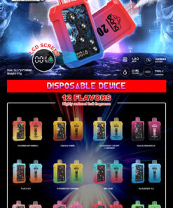 Bang King Double Crystal 20000 Puffs Vape (0% to 5% Nicotine) 20K Disposable Vape Pen E Cigarette Prefilled 25ml 650mAh 12 Flavors