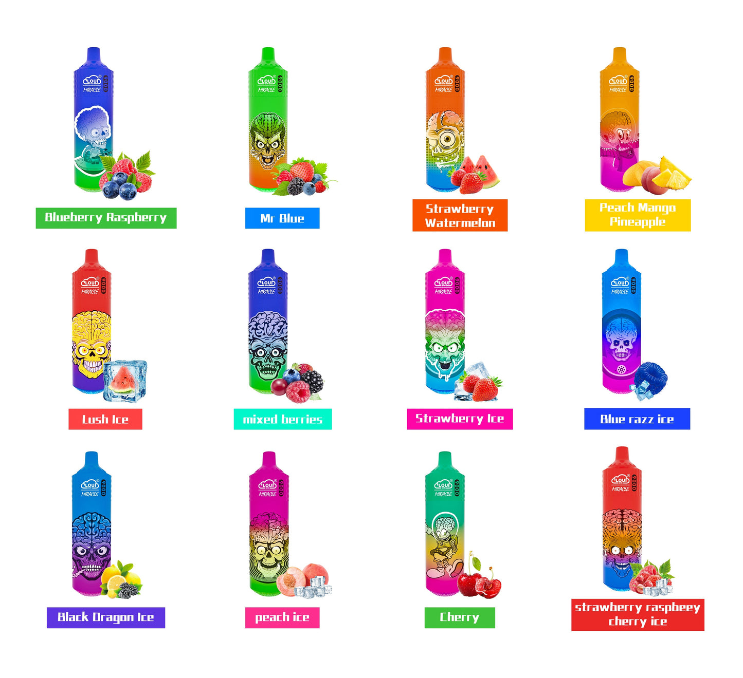 Cloud Multi Flavor 9000 Puffs 5% Rechargeable Cigarettes Vapor Electronic Vapes Pen 18ml for Cigarettes Lovers