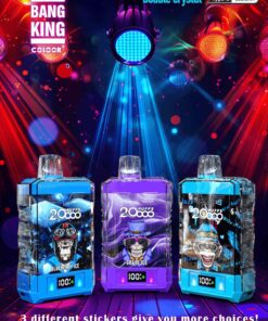 Bang King Double Crystal 20000 Puffs Vape (0% to 5% Nicotine) 20K Disposable Vape Pen E Cigarette Prefilled 25ml 650mAh 12 Flavors