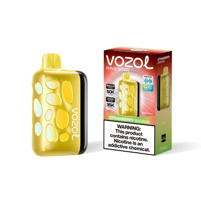 VOZOL Rave 50000 – Beat-Sensing Disposable Vape |5%Nicotine Strength 1000mAh Battery 15 Flavors
