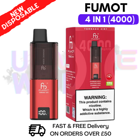 Red Edition Fumot Tornado 4000 Puff Disposable Vape Kit