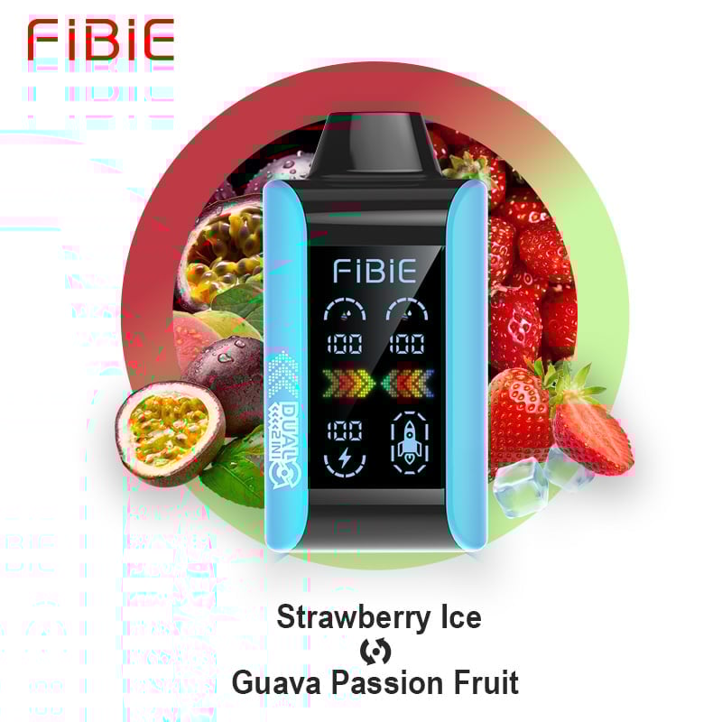 STRAWBERRY ICE & GUAVA PASSION FRUIT - FIBIE 15000 Dual Flavors Disposable Vapor Wands