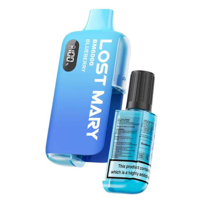Lost Mary BM6000 Disposable Vape Kit USB-C 10ml e-liquid capacity 650mAh rechargeable TPD UK