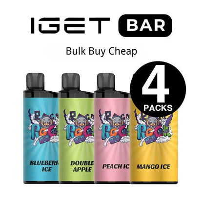 IGET Bar 3500 Puffs Disposable Vape - 34 Flavors, No Charging Needed