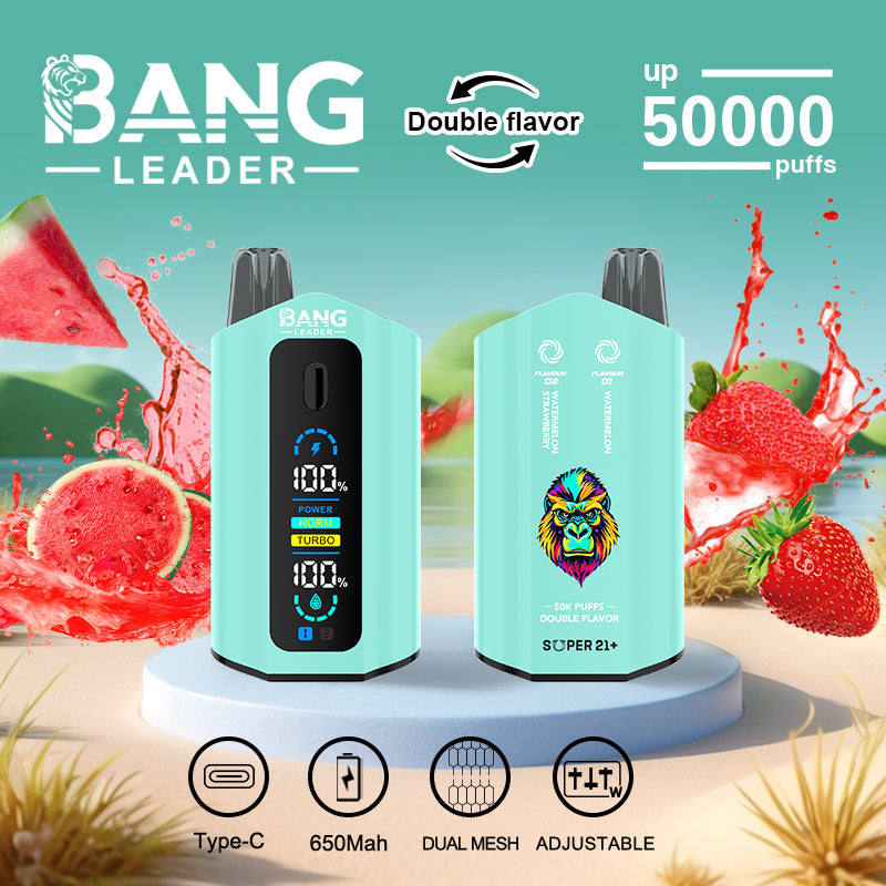 Bang Leader 50000 Puffs Disposable Vape (0%- 5% Nicotine) – Dual Pods, Unmatched Performance 650mAh battery 12 Flavors