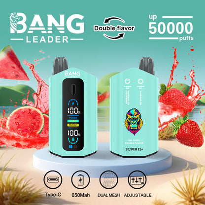 Bang Leader 50000 Puffs Disposable Vape (0%- 5% Nicotine) – Dual Pods, Unmatched Performance 650mAh battery 12 Flavors