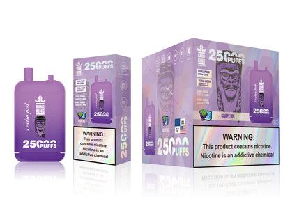 Bang King 25000 Puffs - 46mL Dual Tank (0% to 5% Nicotine) 650mAh Battery ，12 Flavors