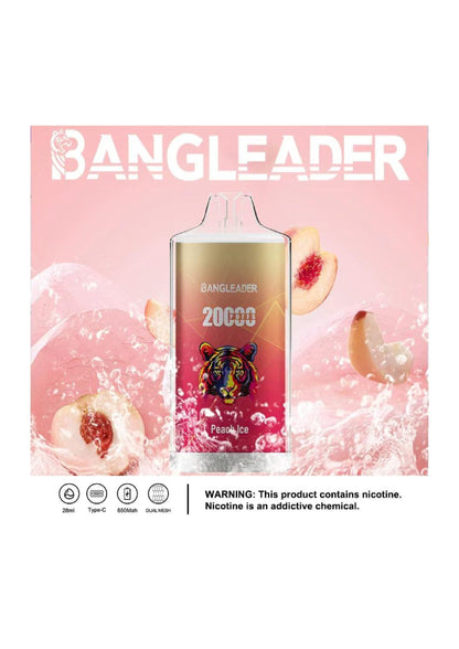 Bang Leader 20000 Puffs Disposable Vape(0% to 5% Nicotine) - 28ml E-Liquid, 650mAh Battery,Summer 12 Flavors
