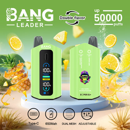 Bang Leader 50000 Puffs Disposable Vape (0%- 5% Nicotine) – Dual Pods, Unmatched Performance 650mAh battery 12 Flavors