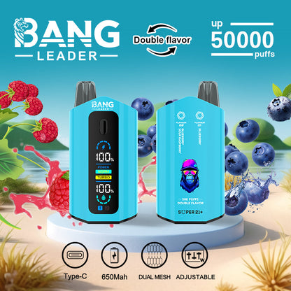 Bang Leader 50000 Puffs Disposable Vape (0%- 5% Nicotine) – Dual Pods, Unmatched Performance 650mAh battery 12 Flavors