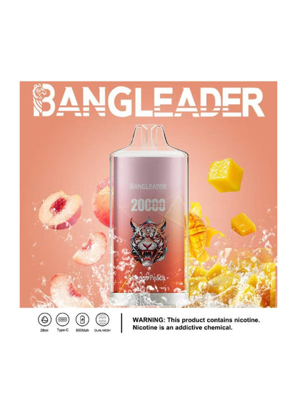 Bang Leader 20000 Puffs Disposable Vape(0% to 5% Nicotine) - 28ml E-Liquid, 650mAh Battery,Summer 12 Flavors