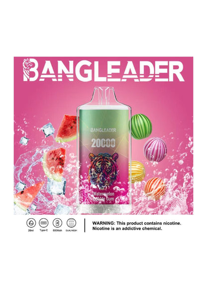 Bang Leader 20000 Puffs Disposable Vape(0% to 5% Nicotine) - 28ml E-Liquid, 650mAh Battery,Summer 12 Flavors