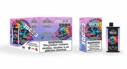 Bang 30000 Puffs PRO 30k puffs Disposable Vape(0% TO 5%Nicotine ) 30ML 850mah Rechargeable 16 Flavors