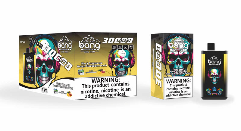 Bang 30000 Puffs PRO 30k puffs Disposable Vape(0% TO 5%Nicotine ) 30ML 850mah Rechargeable 16 Flavors