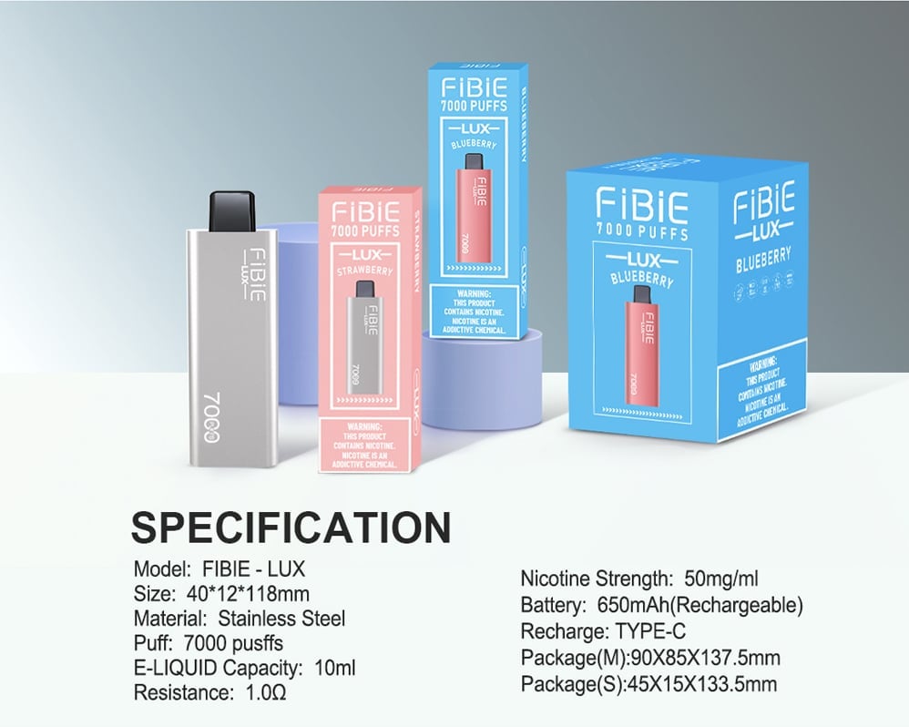 STRAWBERRY-BANANA -FIBIE 7000 Puffs Disposable Vapor Wands(7000 PUFFS)