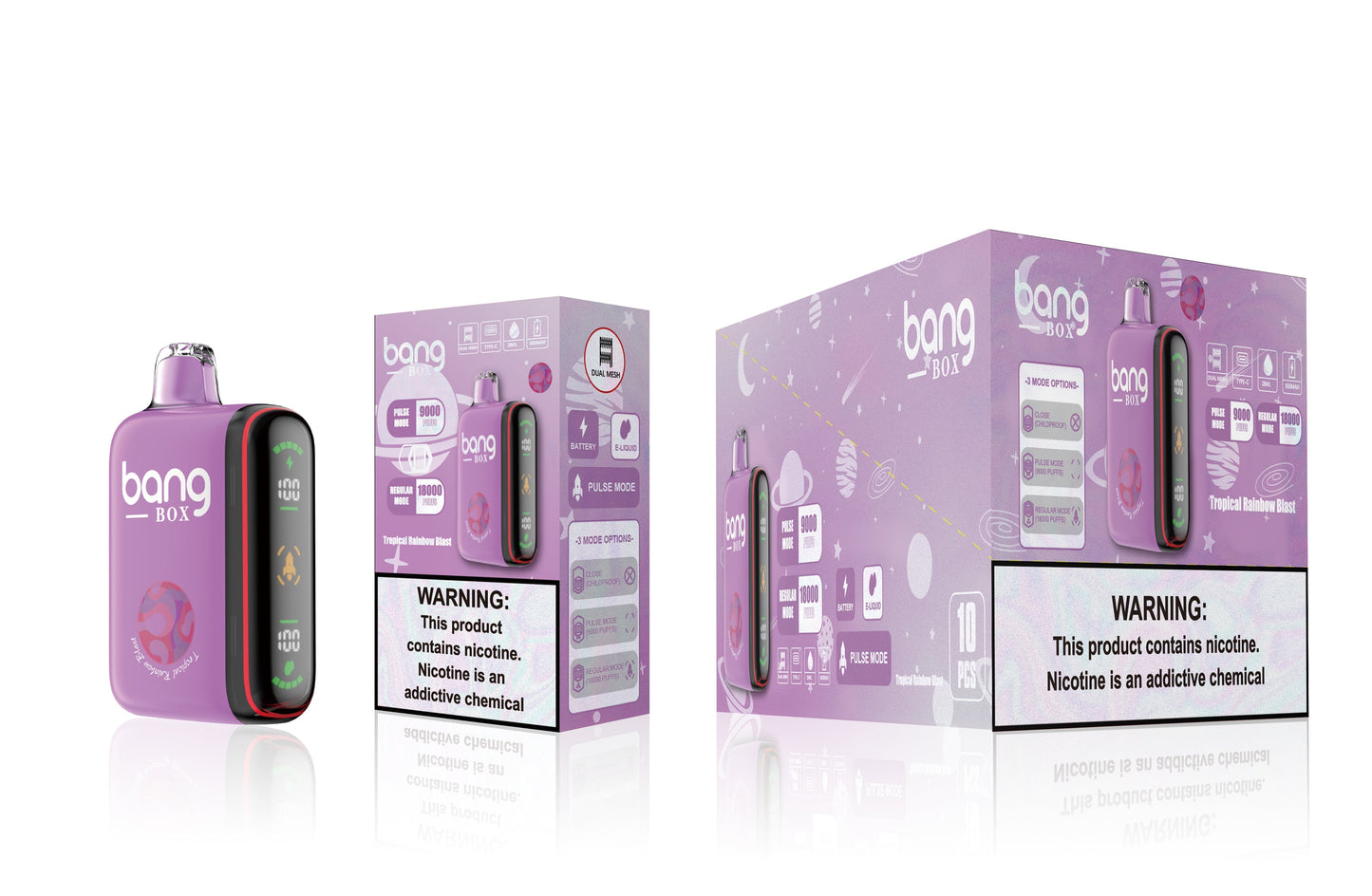 BANGBOX 9000/18000 PUFFS/11 FLAVORS /Battery650Mah /E-juice volume: 28ml 650mAh
