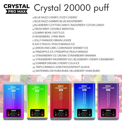 WGA Crystal PLUS SMART double flavor 20000 puff Disposable Vape Wholesale