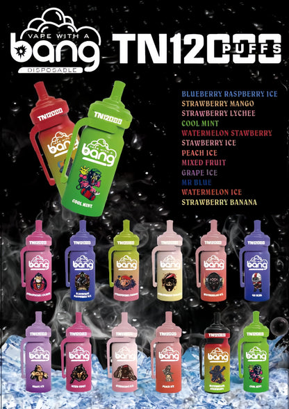 Bang TN 12000 Puffs Disposable Electronic Cigarettes Vape Puff 12k Prefilled PodHot Selling Premium Flavor Bang King Vape Electric Cigarette  Disposable Vape Pen