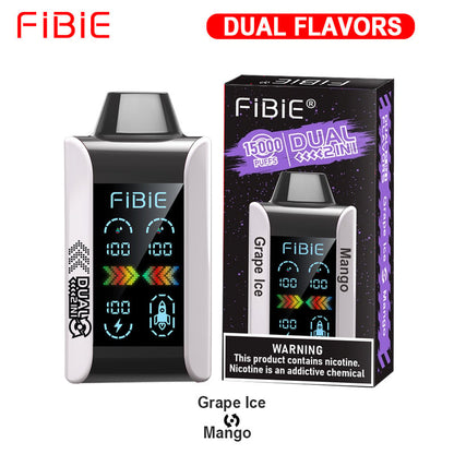 GRAPE ICE & MANGO -FIBIE 15000 PUFFS Dual Flavors Disposable Vapor Wands(15000 PUFFS)