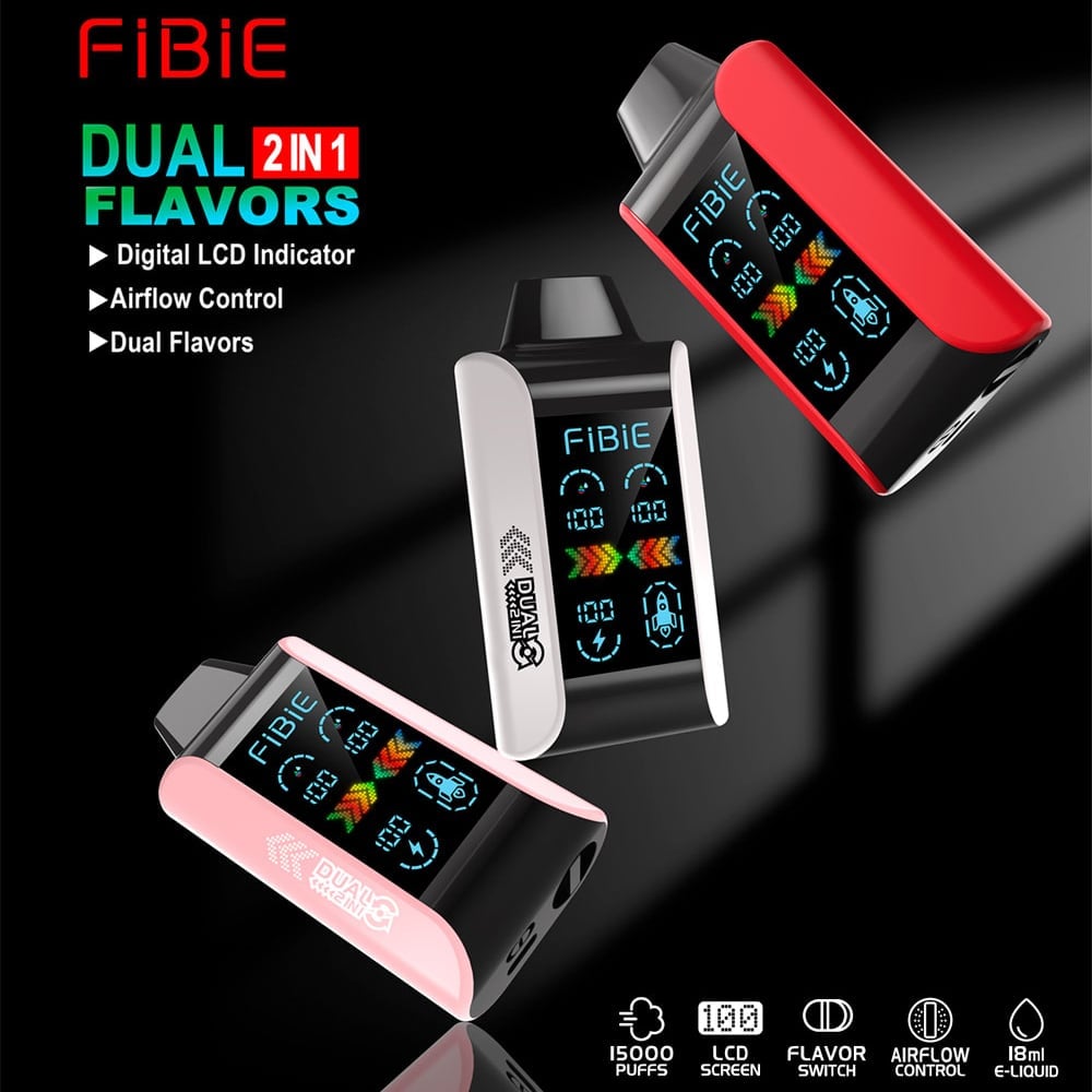 GRAPE ICE & MANGO -FIBIE 15000 PUFFS Dual Flavors Disposable Vapor Wands(15000 PUFFS)