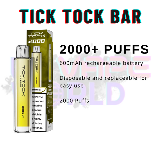 Strawberry Raspberry Ice  Tick Tock Mini 2000 Puff Kit
