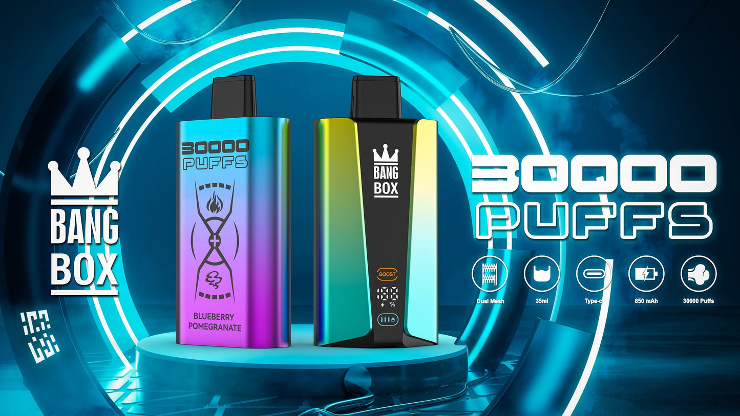 Bangbox 30000puff vape,LED Display capcity Batterya ,35ML 850MAH ,12 Flavor Display