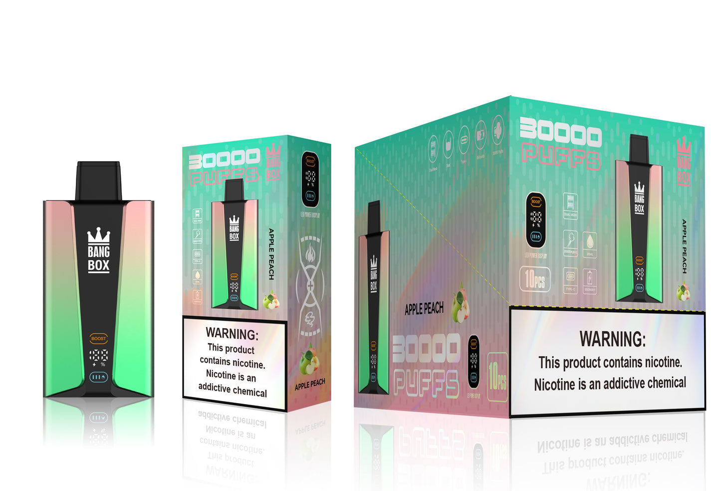 Bangbox 30000puff vape,LED Display capcity Batterya ,35ML 850MAH ,12 Flavor Display