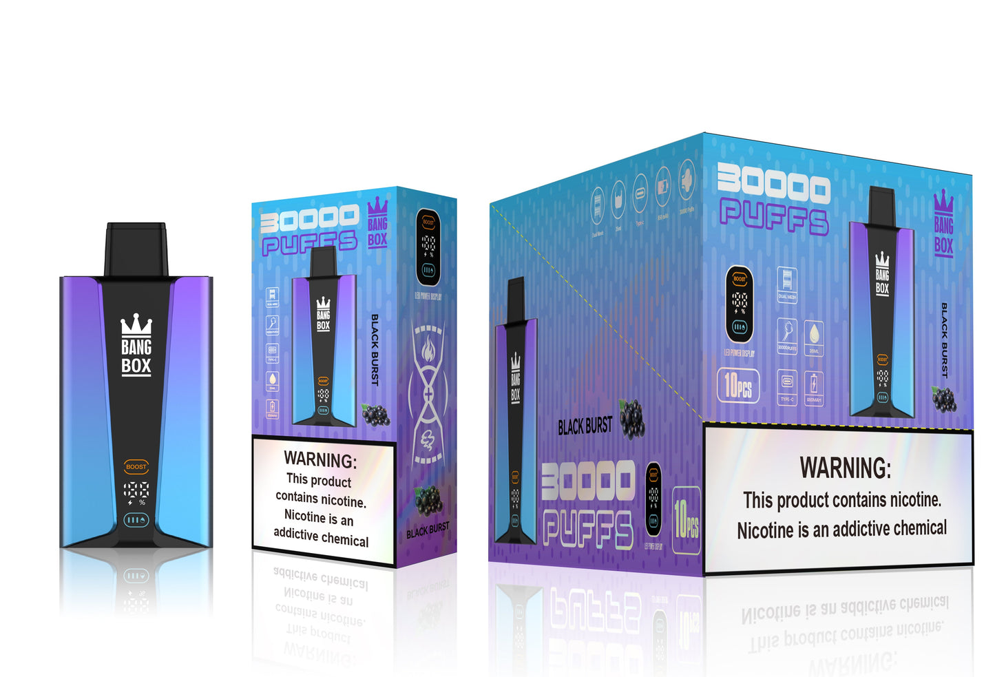 Bangbox 30000puff vape,LED Display capcity Batterya ,35ML 850MAH ,12 Flavor Display