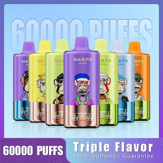 Waspe 60000 60K Puffs Disposable Vape – Triple Flavors,Triple Mesh Coil,Smart LED Display