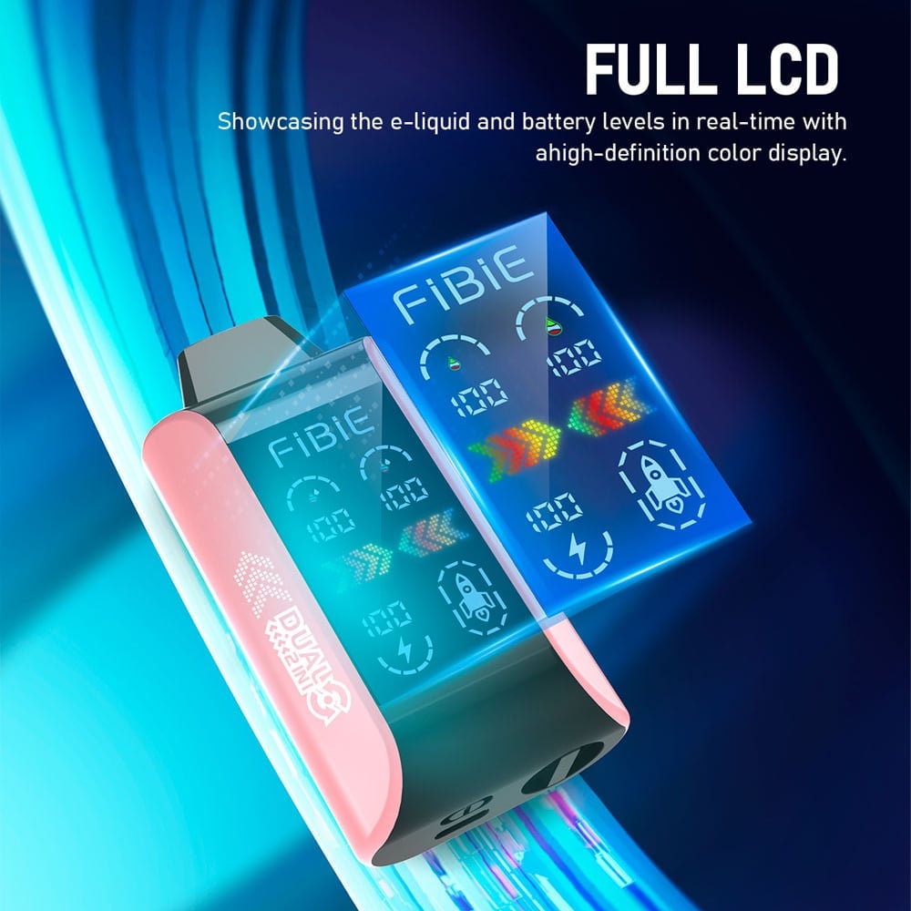 COOL PEACH & BLUEBERRY ICE -FIBIE 15000 Dual Flavors Disposable Vapor Wands(15000 PUFFS)