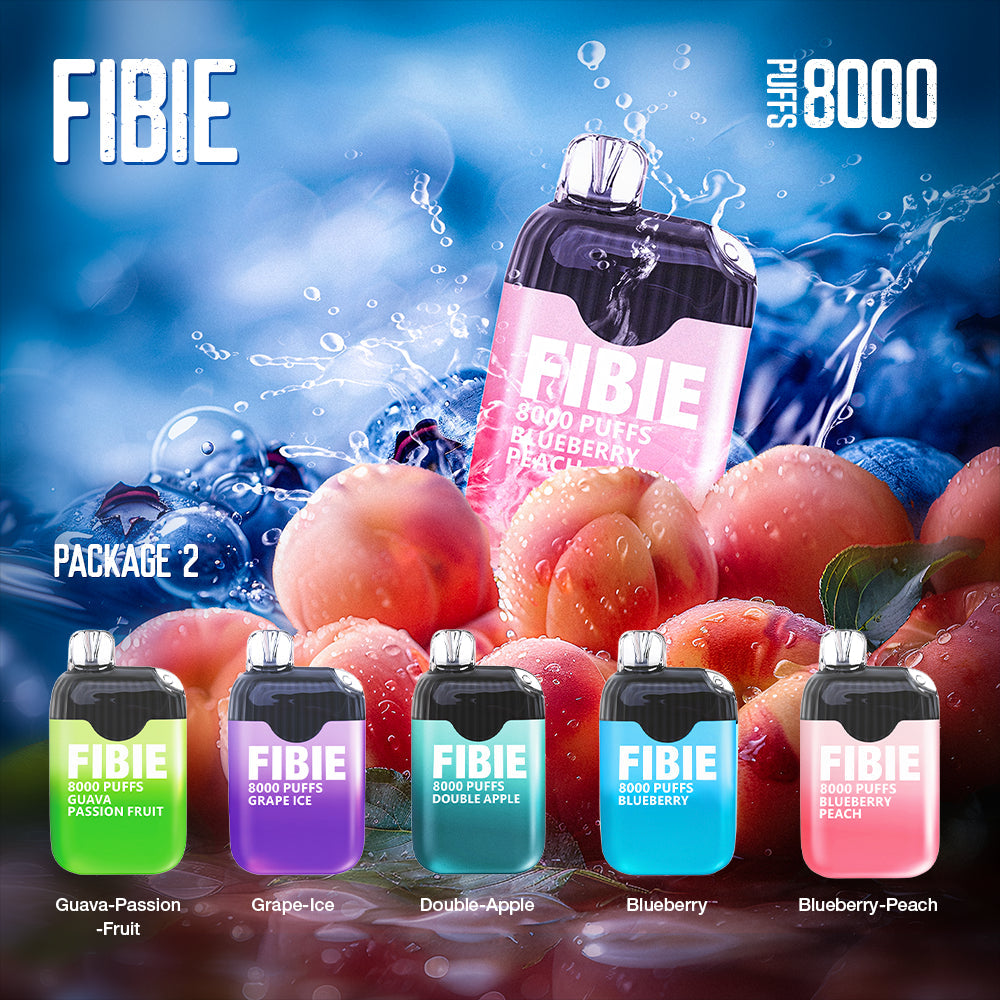 FIBIE  8000 Puffs Disposable Vapor Wands (15 Flavors Collection)