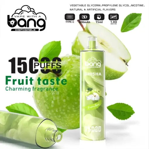 Bang 15000 Puffs Vape 15K Disposable Vape Pen E Cigarette Prefilled 15ml  600mAh Disposable Vape 20 Flavors