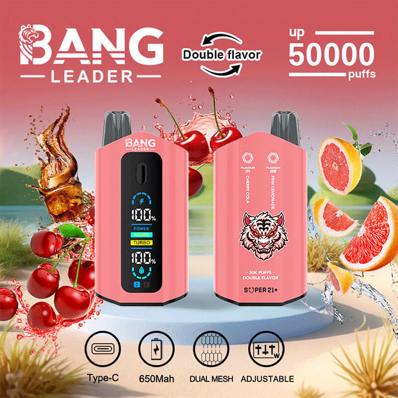 Bang Leader 50000 Puffs Disposable Vape (0%- 5% Nicotine) – Dual Pods, Unmatched Performance 650mAh battery 12 Flavors