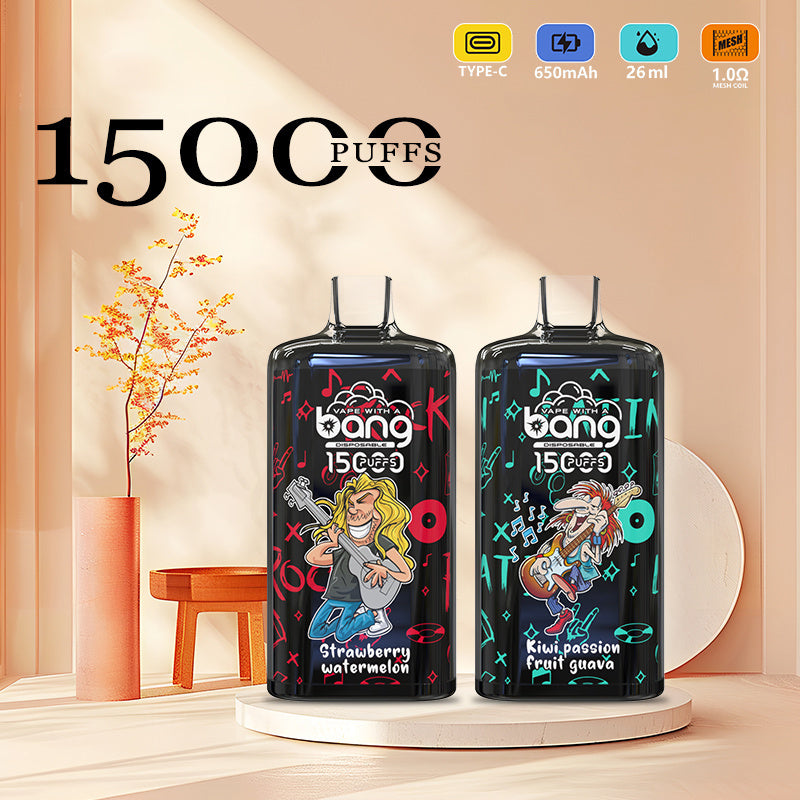 Bang 15000 Puffs Vape 15K Disposable Vape Pen E Cigarette Prefilled 26ml 650mAh Disposable Vape 12 Flavors